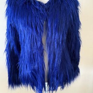 Unreal Fur Electric Blue Faux Fur Vest